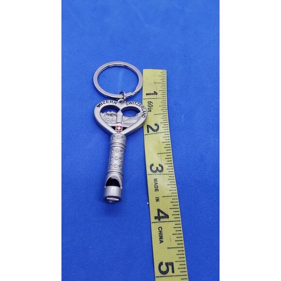 Luzern Switzerland Souvenir Keychain Whistle Swiss Flag Metal Pilatus Bridge - Picture 7 of 8